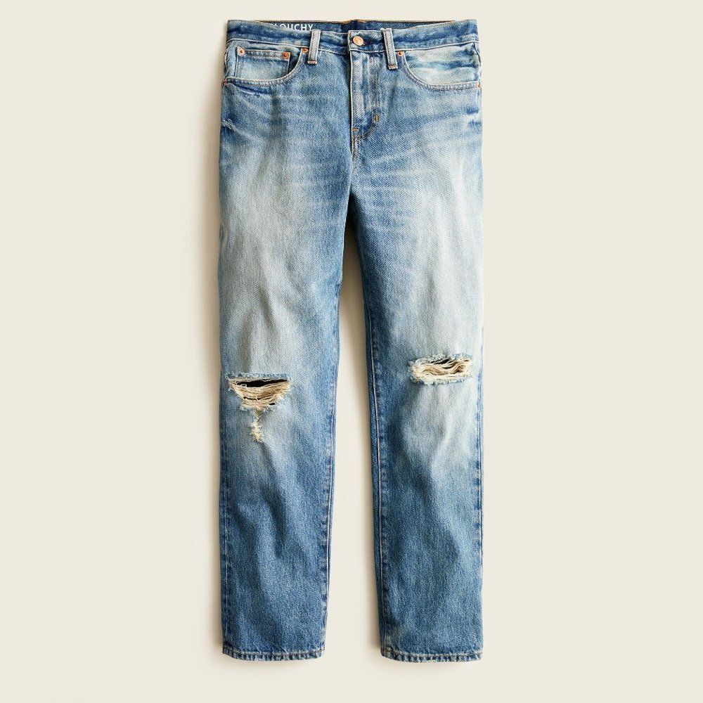 J. CREW BA646 Slouchy boyfriend jean in Southern Sky wash Mid Rise Rips Holes - Picture 8 of 12
